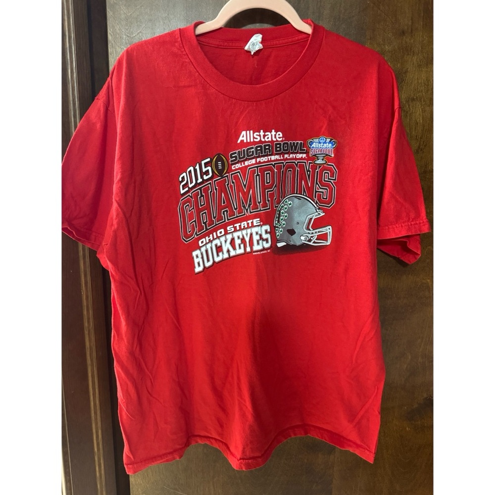 Ohio State Buckeyes Red 2015 Sugar Bowl Champions T-Shirt